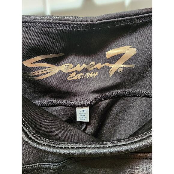 SEVEN 7 Women's Faux Leather High Rise Sculpted Leggings Black Size L - Picture 3 of 7